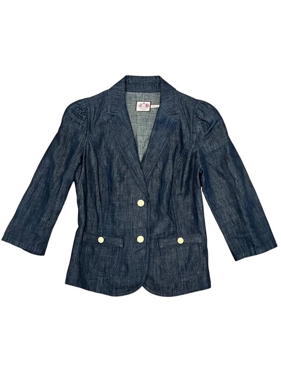 Jackets & Blazers - N-96. Juicy Couture Vintage Y2K Crop Denim Blazer Dark Wash Blue Medium